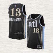 Maglia Bogdan Bogdanovic NO 13 Atlanta Hawks Citta 2023-24 Nero