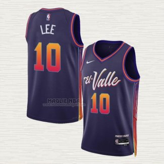 Maglia Damion Lee NO 10 Phoenix Suns Citta 2023-24 Viola