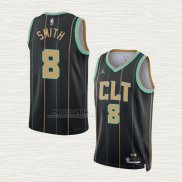 Maglia Dennis Smith NO 8 Charlotte Hornets Citta 2022-23 Nero