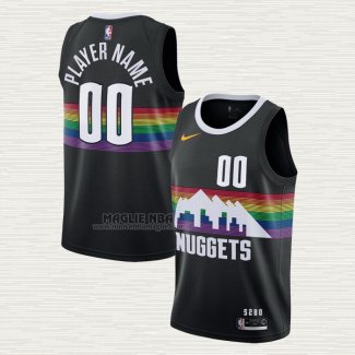 Maglia Denver Nuggets Personalizzate Citta Nero