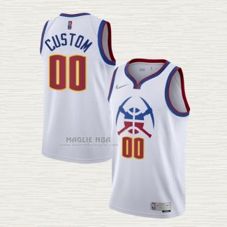 Maglia Denver Nuggets Personalizzate Earned 2020-21 Bianco