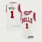 Maglia Derrick Rose NO 1 Bambino Chicago Bulls Association Bianco