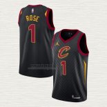 Maglia Derrick Rose NO 1 Cleveland Cavaliers Statement 2020-21 Nero