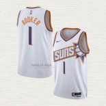 Maglia Devin Booker NO 1 Phoenix Suns Association 2023-24 Bianco