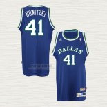 Maglia Dirk Nowitzki NO 41 Dallas Mavericks Throwback Blu