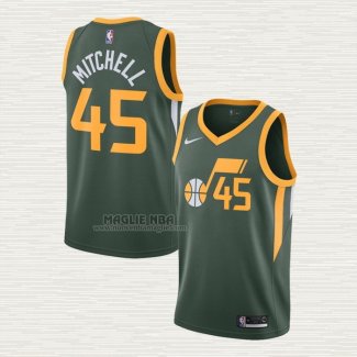 Maglia Donovan Mitchell NO 45 Utah Jazz Earned 2018-19 Verde