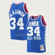 Maglia Hakeem Olajuwon NO 34 All Star 1985 Blu