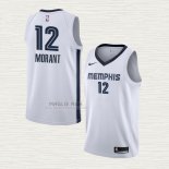 Maglia Ja Morant NO 12 Memphis Grizzlies Association 2019-20 Bianco