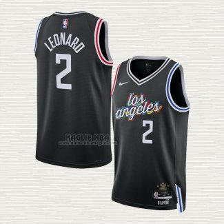 Maglia Kawhi Leonard NO 2 Los Angeles Clippers Citta 2022-23 Nero