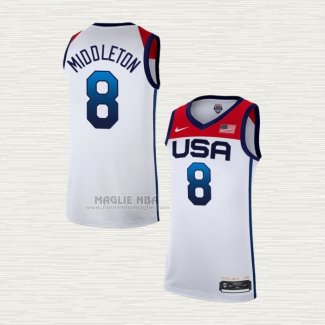 Maglia Khris Middleton NO 8 USA 2021 Bianco