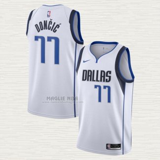 Maglia Luka Doncic NO 77 Dallas Mavericks Association 2020-21 Bianco