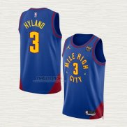 Maglia Nahshon Hyland NO 3 Denver Nuggets Statement 2022-23 Blu