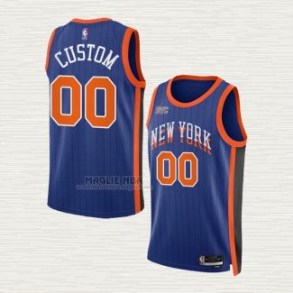 Maglia New York Knicks Personalizzate Citta 2023-24 Blu