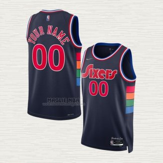 Maglia Philadelphia 76ers Personalizzate Citta 2021-22 Blu