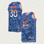 Maglia Stephen Curry NO 30 Golden State Warriors MVP Blu