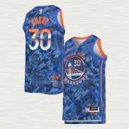 Maglia Stephen Curry NO 30 Golden State Warriors MVP Blu