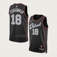 Maglia Tosan Evbuomwan NO 18 Detroit Pistons Citta 2023-24 Nero