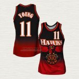 Maglia Trae Young NO 11 Atlanta Hawks Hardwood Classics Throwback Rosso