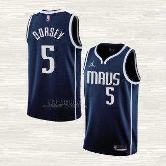 Maglia Tyler Dorsey NO 5 Dallas Mavericks Statement 2022-23 Blu