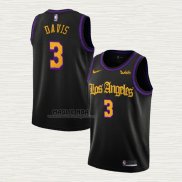 Maglia Anthony Davis NO 3 Los Angeles Lakers Citta 2019-20 Nero