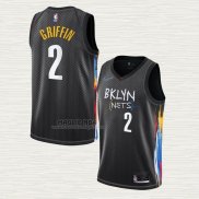 Maglia Blake Griffin NO 2 Brooklyn Nets Citta 2020-21 Nero