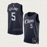 Maglia Bones Hyland NO 5 Los Angeles Clippers Citta 2023-24 Blu