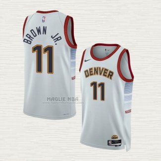 Maglia Bruce Brown JR. NO 11 Denver Nuggets Citta 2022-23 Bianco