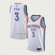 Maglia Chris Paul NO 3 Oklahoma City Thunder Association Bianco