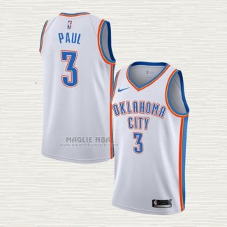 Maglia Chris Paul NO 3 Oklahoma City Thunder Association Bianco