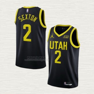 Maglia Collin Sexton NO 2 Utah Jazz Statement 2022-23 Nero