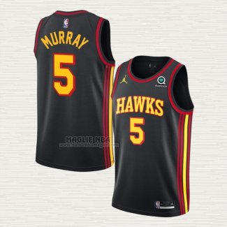 Maglia Dejounte Murray NO 5 Atlanta Hawks Statement 2022-23 Nero