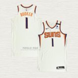 Maglia Devin Booker NO 1 Phoenix Suns Association Autentico 2021 Bianco