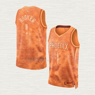 Maglia Devin Booker NO 1 Phoenix Suns Select Series 2023 Arancione