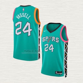 Maglia Devin Vassell NO 24 San Antonio Spurs Citta 2022-23 Verde