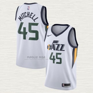 Maglia Donovan Mitchell NO 45 Utah Jazz Association Bianco