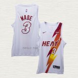 Maglia Dwyane Wade NO 3 Miami Heat Fashion Royalty Bianco