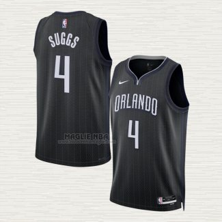 Maglia Jalen Suggs NO 4 Orlando Magic Citta 2022-23 Nero