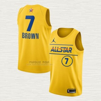 Maglia Jaylen Brown NO 7 Boston Celtics All Star 2021 Or