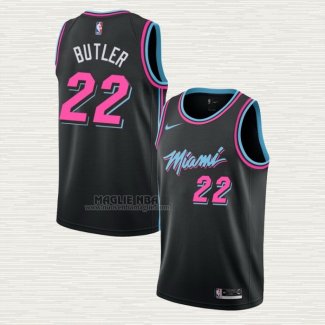 Maglia Jimmy Butler NO 22 Miami Heat Citta 2018-19 Nero