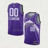 Maglia Jordan Clarkson NO 00 Utah Jazz Citta 2023-24 Viola