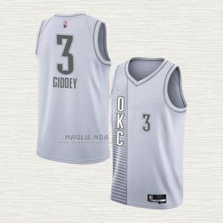 Maglia Josh Giddey NO 3 Oklahoma City Thunder Citta 2021-22 Bianco