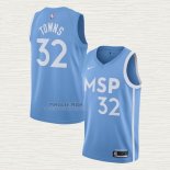 Maglia Karl-Anthony Towns NO 32 Minnesota Timberwolves Citta Edition 2019-20 Blu