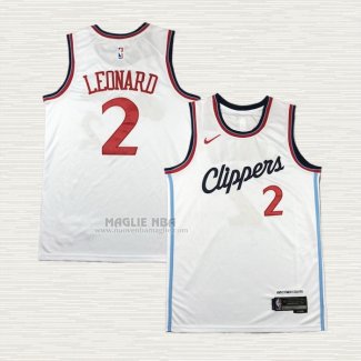 Maglia Kawhi Leonard NO 2 Los Angeles Clippers Association 2024-25 Bianco