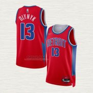 Maglia Kelly Olynyk NO 13 Detroit Pistons Citta 2021-22 Rosso