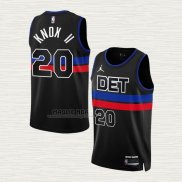 Maglia Kevin Knox II NO 20 Detroit Pistons Statement 2022-23 Nero