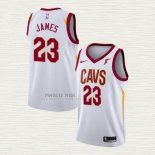 Maglia Lebron James NO 23 Cleveland Cavaliers Association 2017-18 Bianco