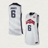 Maglia Lebron James NO 6 USA 2012 Bianco