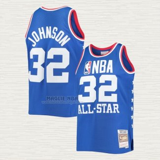 Maglia Magic Johnson NO 32 All Star 1985 Blu