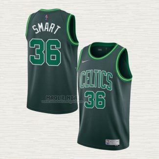 Maglia Marcus Smart NO 36 Boston Celtics Earned 2020-21 Verde