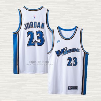 Maglia Michael Jordan NO 23 Washington Wizards Classic 2022-23 Bianco